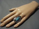 Important Fox Turquoise Vintage Native American Jewelry Navajo Sterling Silver Ring Old-Nativo Arts