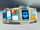 Important Frank Yazzie Vintage Native American Navajo Turquoise Sterling Silver Bracelet-Nativo Arts