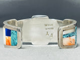 Important Frank Yazzie Vintage Native American Navajo Turquoise Sterling Silver Bracelet-Nativo Arts