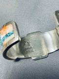 Important Frank Yazzie Vintage Native American Navajo Turquoise Sterling Silver Bracelet-Nativo Arts