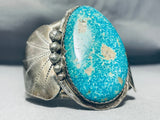 Important Gilbert Turquoise Vintage Native American Navajo Sterling Silver Bracelet-Nativo Arts