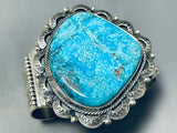 Important Gilbert Turquoise Vintage Native American Navajo Sterling Silver Bracelet-Nativo Arts