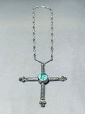 Important Griffen Tsabetsaye Vintage Native American Zuni Turquoise Sterling Silver Necklace-Nativo Arts