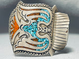 Important Guild Vintage Native American Navajo Turquoise Sterling Silver Watch Bracelet Old-Nativo Arts