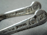 Important Kenneth Begay Vintage Native American Navajo Sterling Silver Salt Pepper Spoons-Nativo Arts
