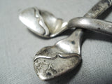 Important Kenneth Begay Vintage Native American Navajo Sterling Silver Salt Pepper Spoons-Nativo Arts
