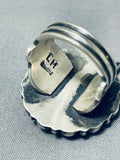 Important Linda Marble Vintage Native American Navajo Satellit Eturquoise Sterling Silver Ring-Nativo Arts