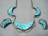 Important Mary Morgan Vintage Native American Navajo Turquoise Sterling Silver Necklace Earrings-Nativo Arts