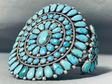 Important Museum Vintage Native American Navajo Turquoise Cluster Sterling Silver Bracelet-Nativo Arts