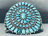 Important Museum Vintage Native American Navajo Turquoise Cluster Sterling Silver Bracelet-Nativo Arts