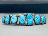 Important Native American Laguna Vintage Gail Bird Turquoise Sterling Silver Bracelet-Nativo Arts