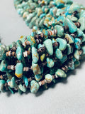 Important Native American Navajo 20 Strand Royston Turquoise Heishi Necklace-Nativo Arts