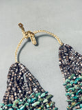 Important Native American Navajo 20 Strand Royston Turquoise Heishi Necklace-Nativo Arts