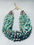 Important Native American Navajo 20 Strand Royston Turquoise Heishi Necklace-Nativo Arts