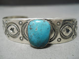 Important Native American Navajo Royston Turquoise Sterling Silver Bracelet Native-Nativo Arts