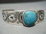 Important Native American Navajo Royston Turquoise Sterling Silver Bracelet Native-Nativo Arts