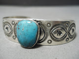 Important Native American Navajo Royston Turquoise Sterling Silver Bracelet Native-Nativo Arts