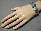 Important Native American Navajo Royston Turquoise Sterling Silver Bracelet Native-Nativo Arts