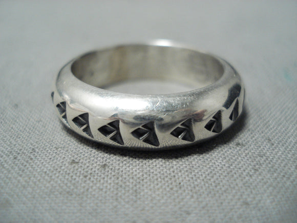 Important Navajo Native American Sterling Silver Ring-Nativo Arts
