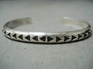 Important Navajo Sterling Silver Arrowhead Bracelet Native American-Nativo Arts