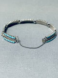 Important One Of Best Vintage Native American Zuni Dishta Turquoise Sterling Silver Bracelet-Nativo Arts