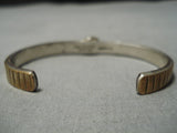 Important Raymond Bennett Vintage Native American Navajo Gold Amethyst Sterling Silver Bracelet-Nativo Arts
