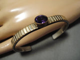 Important Raymond Bennett Vintage Native American Navajo Gold Amethyst Sterling Silver Bracelet-Nativo Arts