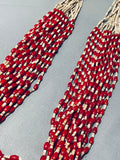 Important Rich Whitegoat Native American Navajo Coral Heishi Necklace-Nativo Arts