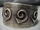 Important Technique Protruding Overlay Vintage Native American Jewelry Navajo Sterling Silver Bracelet-Nativo Arts