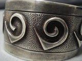 Important Technique Protruding Overlay Vintage Native American Jewelry Navajo Sterling Silver Bracelet-Nativo Arts