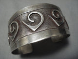 Important Technique Protruding Overlay Vintage Native American Jewelry Navajo Sterling Silver Bracelet-Nativo Arts