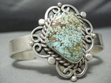 Important Tonya Rafael Vintage Native American Navajo #8 Turquoise Sterling Silver Bracelet-Nativo Arts