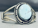 Important Turquoise Native American Navajo Golden Hill Turquoise Sterling Silver Bracelet Signed-Nativo Arts