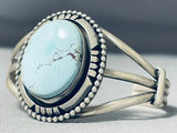 Important Turquoise Native American Navajo Golden Hill Turquoise Sterling Silver Bracelet Signed-Nativo Arts