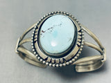 Important Turquoise Native American Navajo Golden Hill Turquoise Sterling Silver Bracelet Signed-Nativo Arts