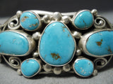 Important Verdy Jake Native American Navajo Blue Gem Turquoise Sterling Silver Bracelet-Nativo Arts