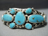 Important Verdy Jake Native American Navajo Blue Gem Turquoise Sterling Silver Bracelet-Nativo Arts