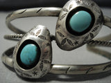 Important Vintage Hopi/ Native American Jewelry Navajo Turquoise Sterling Silver Bracelet Old-Nativo Arts