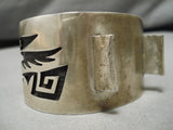 Important Vintage Native American Hopi Courtney Amon Scott Sterling Silver Watch Bracelet Old-Nativo Arts