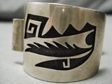 Important Vintage Native American Hopi Courtney Amon Scott Sterling Silver Watch Bracelet Old-Nativo Arts