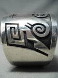 Important Vintage Native American Hopi Lawrence Saufkie Sterling Silver Bracelet-Nativo Arts