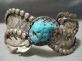 Important Vintage Native American Hopi Nathan Fred Vintage Turquoise Sterling Silver Bracelet-Nativo Arts