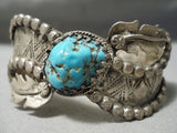 Important Vintage Native American Hopi Nathan Fred Vintage Turquoise Sterling Silver Bracelet-Nativo Arts