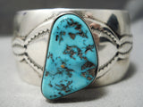 Important Vintage Native American Navajo Able Arthur Turquoise Sterling Silver Bracelet-Nativo Arts