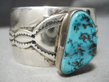 Important Vintage Native American Navajo Able Arthur Turquoise Sterling Silver Bracelet-Nativo Arts