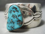 Important Vintage Native American Navajo Able Arthur Turquoise Sterling Silver Bracelet-Nativo Arts