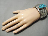 Important Vintage Native American Navajo Able Arthur Turquoise Sterling Silver Bracelet-Nativo Arts