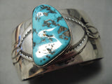 Important Vintage Native American Navajo Able Arthur Turquoise Sterling Silver Bracelet-Nativo Arts