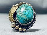 Important Vintage Native American Navajo Apache Turquoise Sterling Silver Ring-Nativo Arts