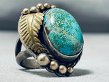 Important Vintage Native American Navajo Apache Turquoise Sterling Silver Ring-Nativo Arts